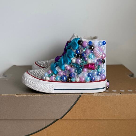 Converse Chuck Taylor Custom Toddler Sneakers - SZ 9 C - Picture 5 of 12